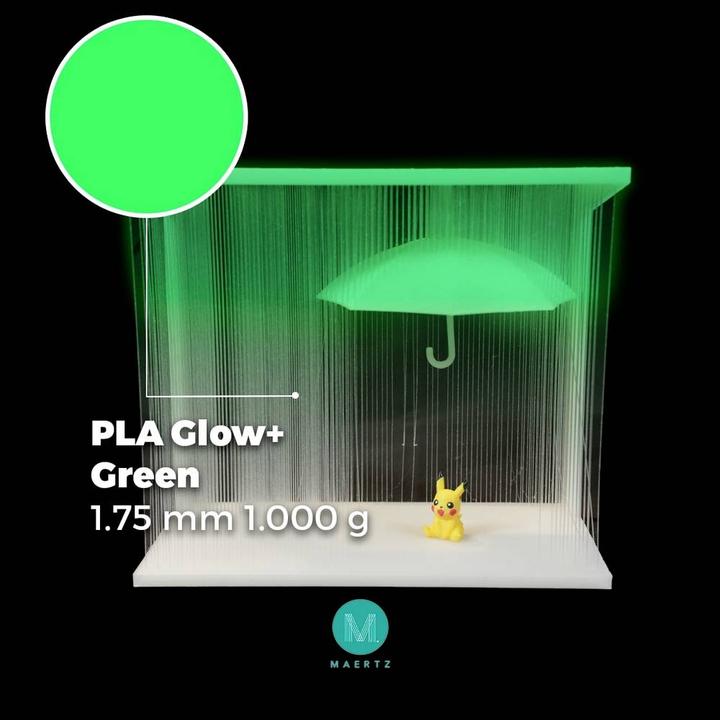 Actual product image Maertz PMMA-1016-001 PMMA-1016-001 Filament PLA Glow+ 1.75 mm 1000 g Green 1 pc (PLA, 1.75 mm, 1000 g)