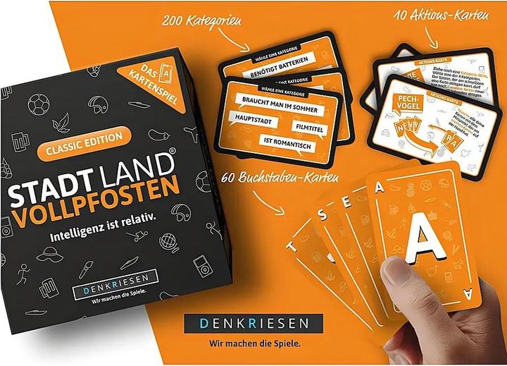 Actual product image Denkriesen Stadt Land Vollpfosten - Classic card game (d) (German, 3 - 6 Players)
