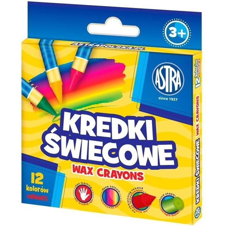 Astra, Pastelli, Runde Wachsmalstifte 12 Farben