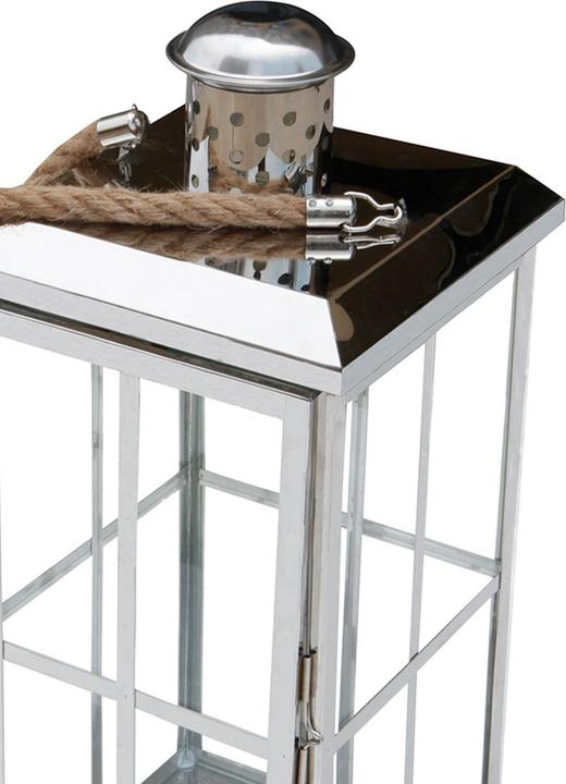 Produktbild Mojawo 3er Set Edelstahl Glas Laternen Windlicht Gartenlaterne mit Griff H27/39/52m