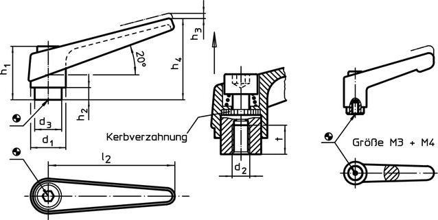 Actual product image Halder Adjustable clamping lever (M4)