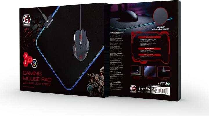 Produktbild Gembird MP-GAMELED-M Mauspad Gaming-Mauspad (M)
