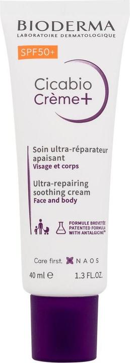 Bioderma Crème Hydratante Solaire Cicabio Crème+ SPF50+ - 40 ml (Sun cream face, Suntan cream, SPF 50+, 40 ml)