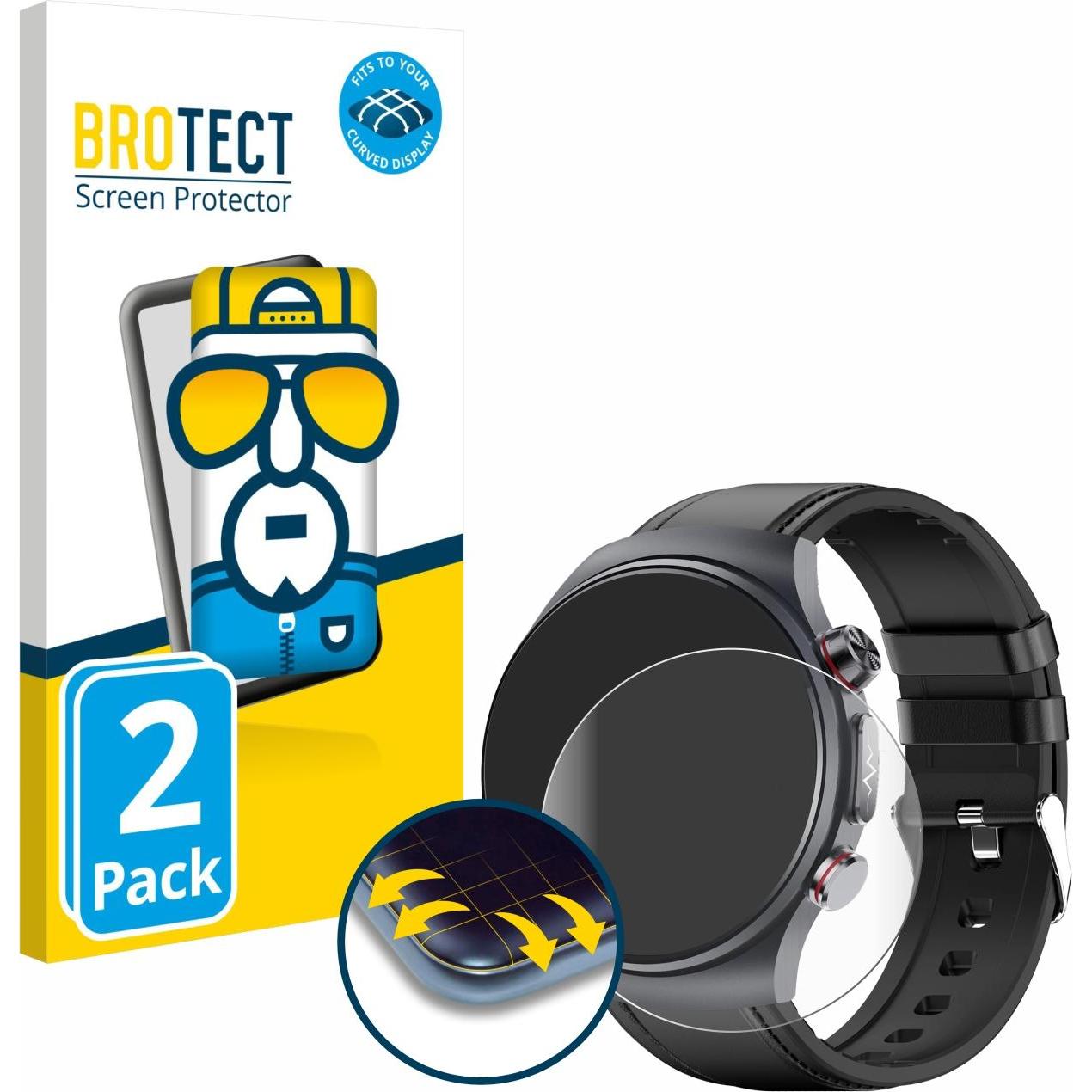 BROTECT Full-Screen Pellicola, Pellicola protettiva per smartwatch, Trasparente
