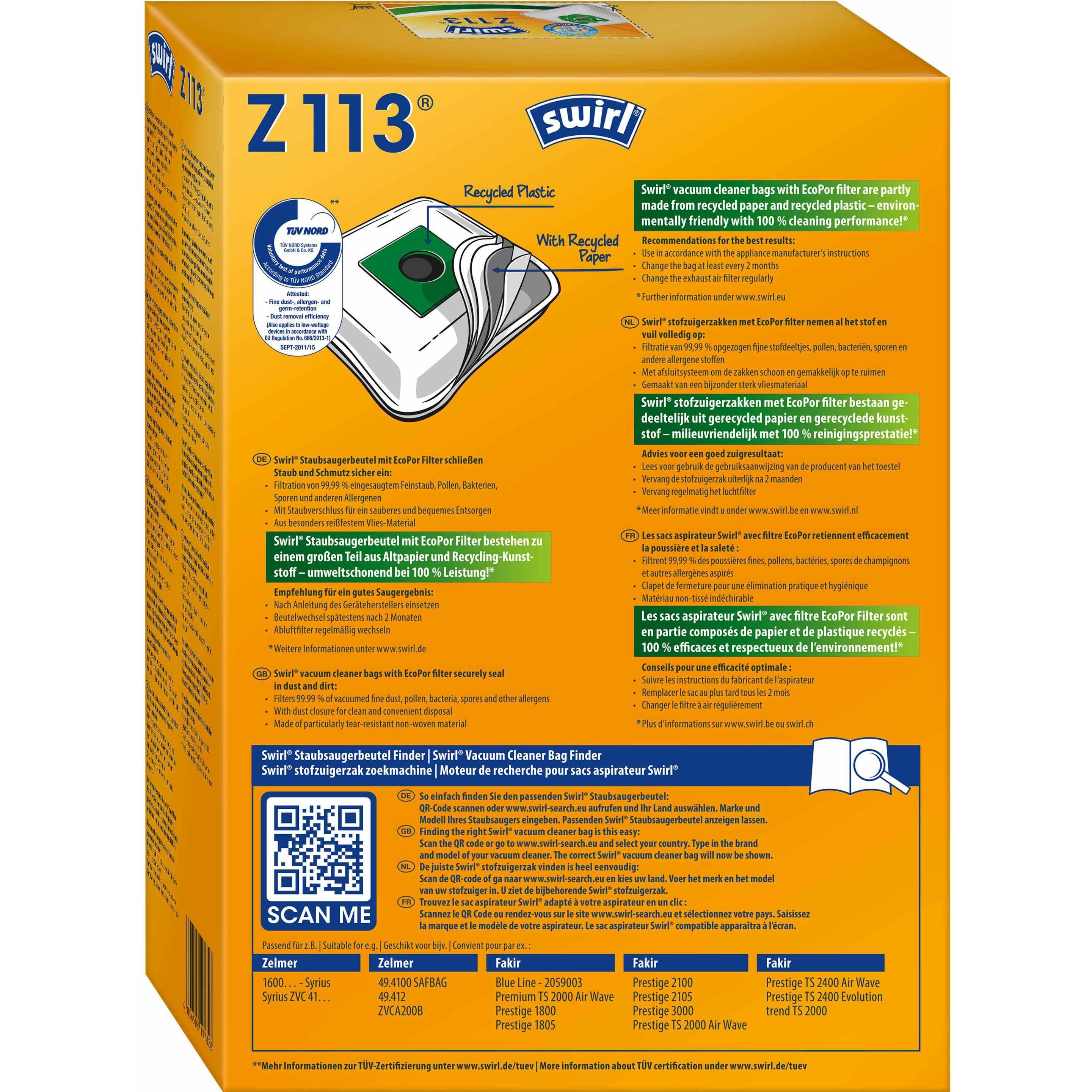 Thumbnail - Swirl Z 113 MicroPor Airspace, Staubsaugerbeutel