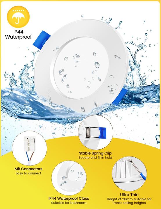 Produktbild Wonkelly 6-teiliges LED Einbaustrahler Set (600 lm)