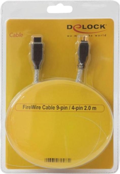 Productafbeelding Delock FireWire 1394B 9 pins male - FireWire 1394A 4 pins male (2 m, FireWire)