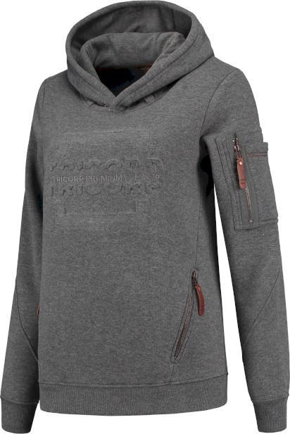 Actual product image Tricorp 304007StonegreymelM Sweater Premium Capuchon Logo Dames (M)