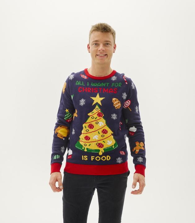 Immagine prodotto Christmas Sweats Tutto quello che voglio per Natale è un maglione a LED con il cibo (XS)