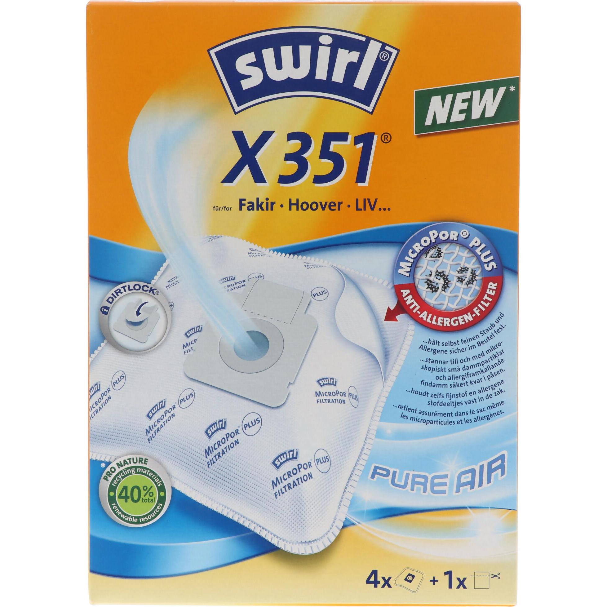 Thumbnail - Swirl Staubsaugerbeutel X351 (X350) MicroPor Plus für Hoover und LIV Staubsauger, Staubsaugerbeutel