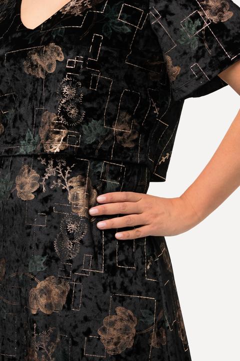 Produktbild Ulla Popken Abendkleid, Samt, V-Ausschnitt, Halbarm (50, 52)