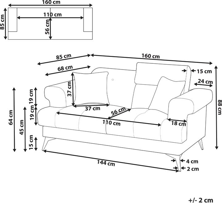 Actual product image Beliani Skive (2 person sofa)