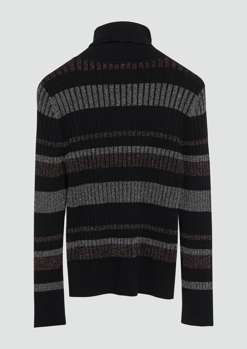 Image du produit S.Oliver Strickpullover Schmaler Rollkragenpullover mit Streifen aus Glitzer-Garn (146, 152)