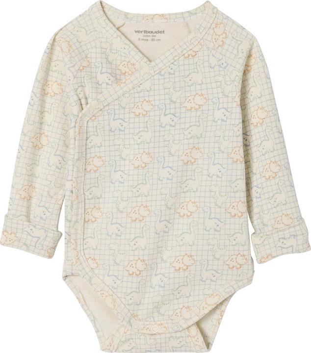 Actual product image Vertbaudet Bio-Kollektion: 5er-Pack mitwachsende Baby Bodys mit Dinos (68)