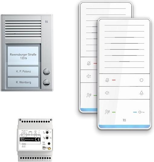 TCS Audio intercom set surface-mounted for 2 residential unit