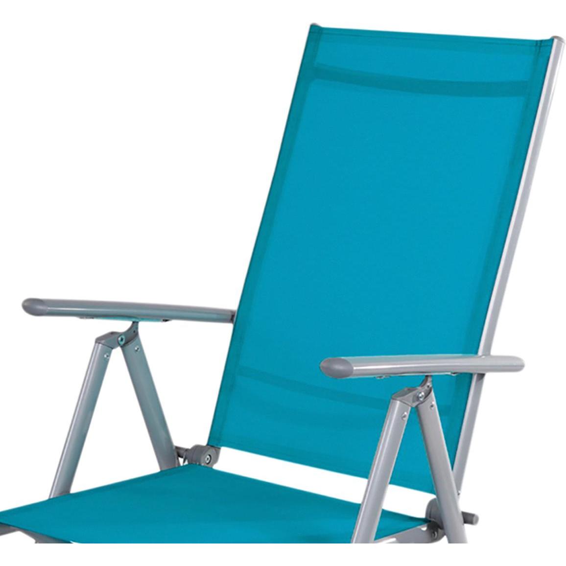 Thumbnail - Mojawo, Gartenstühle, Garten Klappstuhl Aluminium - Textilen Silbergrau/Petrol