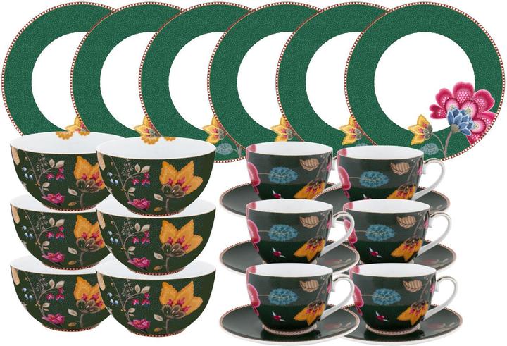 Image du produit PIP Studio Fantasy Green Set petit déjeuner Tasse avec soucoupe 18pcs (280 ml, 1 x)