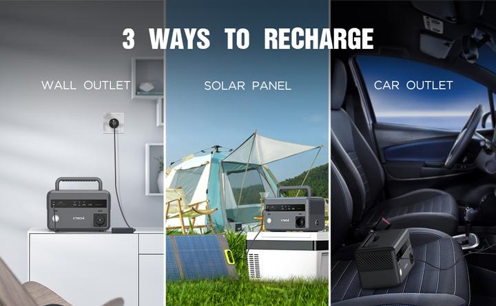 Actual product image PhoneLook Power Station CTECHi GT300 (299 Wh) LiFePO4 battery, 3 USB ports (24W & 45W), LCD screen and L (299 Wh)