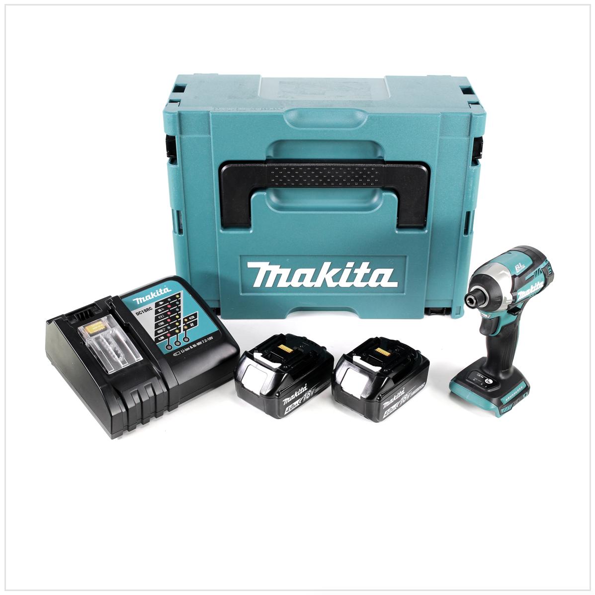 Thumbnail - Makita, Bohrmaschine + Akkuschrauber, DTD 154 RMJ Akku Schlagschrauber 18V 1/4" 175Nm Brushless + 2x Akku 4,0Ah + Ladege...