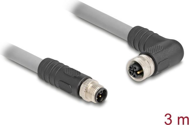 Produktbild Delock M12 Kabel L-kodiert 5 Pin Stecker gerade zu Buchse re