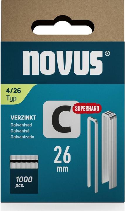 Actual product image Novus Narrow back staples C 4 26mm 1000 pcs.