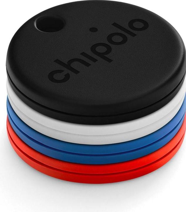 Chipolo One - Bluetooth GPS Tracker - Keyfinder Sleutelvinder - 4-Pack - Zwart & Wit & Blauw & Rood (Android)