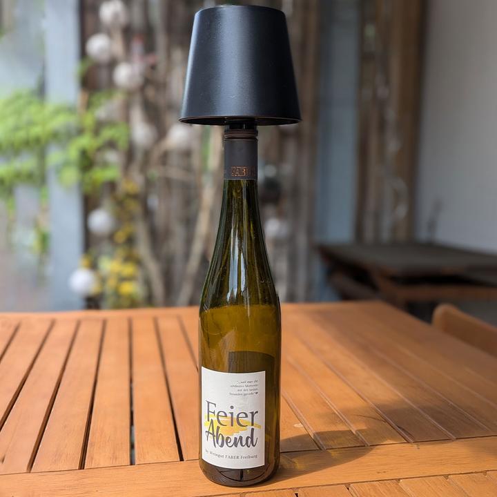 Image du produit Benson Electric Flaschenlampe, schwarz, Ø 18 x H 11,5 cm