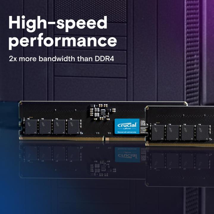 Actual product image Crucial 8G (1X8G) DDR5-5600 *CT8G56C46U5T (1 x 8GB, 5600 MHz, DDR5 RAM, DIMM)