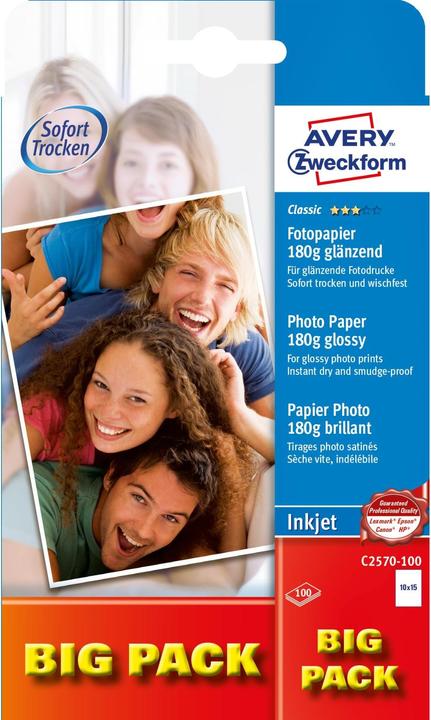 Actual product image Avery Classic Inkjet Photo Paper (180 g/m², 10 x 15 cm, 100 pcs.)