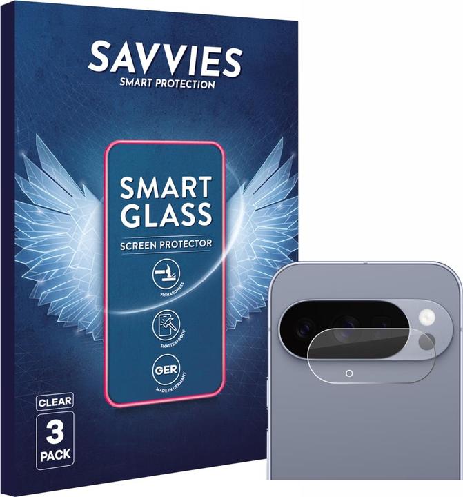 Produktbild Savvies Panzer Schutzglas für Google Pixel 10 Pro (NUR Kameraschutz) Schutzfolie Displayschutz Display (3 Stk., Google Pixel 10 Pro)