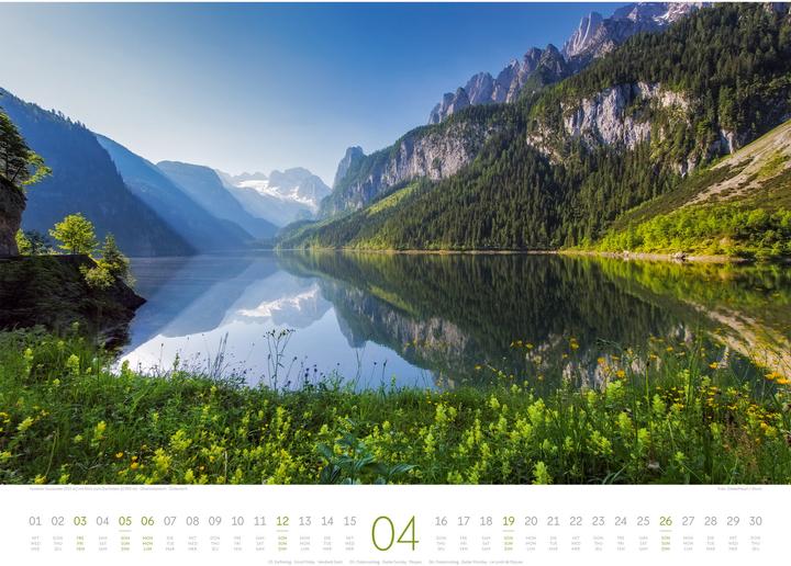 Image du produit Naturparadies Alpen Kalender 2026 (54 x 42 cm, Couverture rigide, Anglais, Français, Allemand)