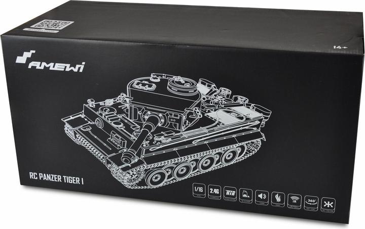 Actual product image Amewi Tank HL Tiger I M 1:16 / Grey / Smoke & Sound, MHz (RTR Ready-to-Run)