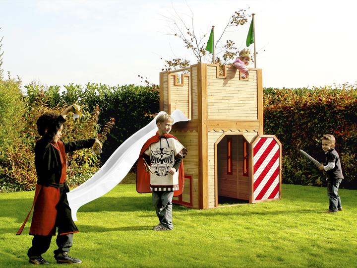 Produktbild Axi Arthur Spielhaus Braun/Rot - Weisse Rutsche