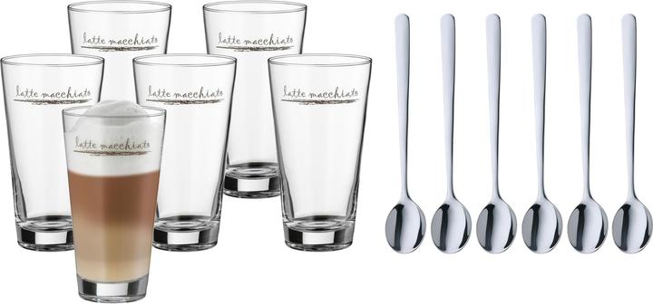 WMF Latte Macchiato Gläser Set 12tlg Latte Gläser mit Löffel 280ml Clever&More (280 ml, 12 x)