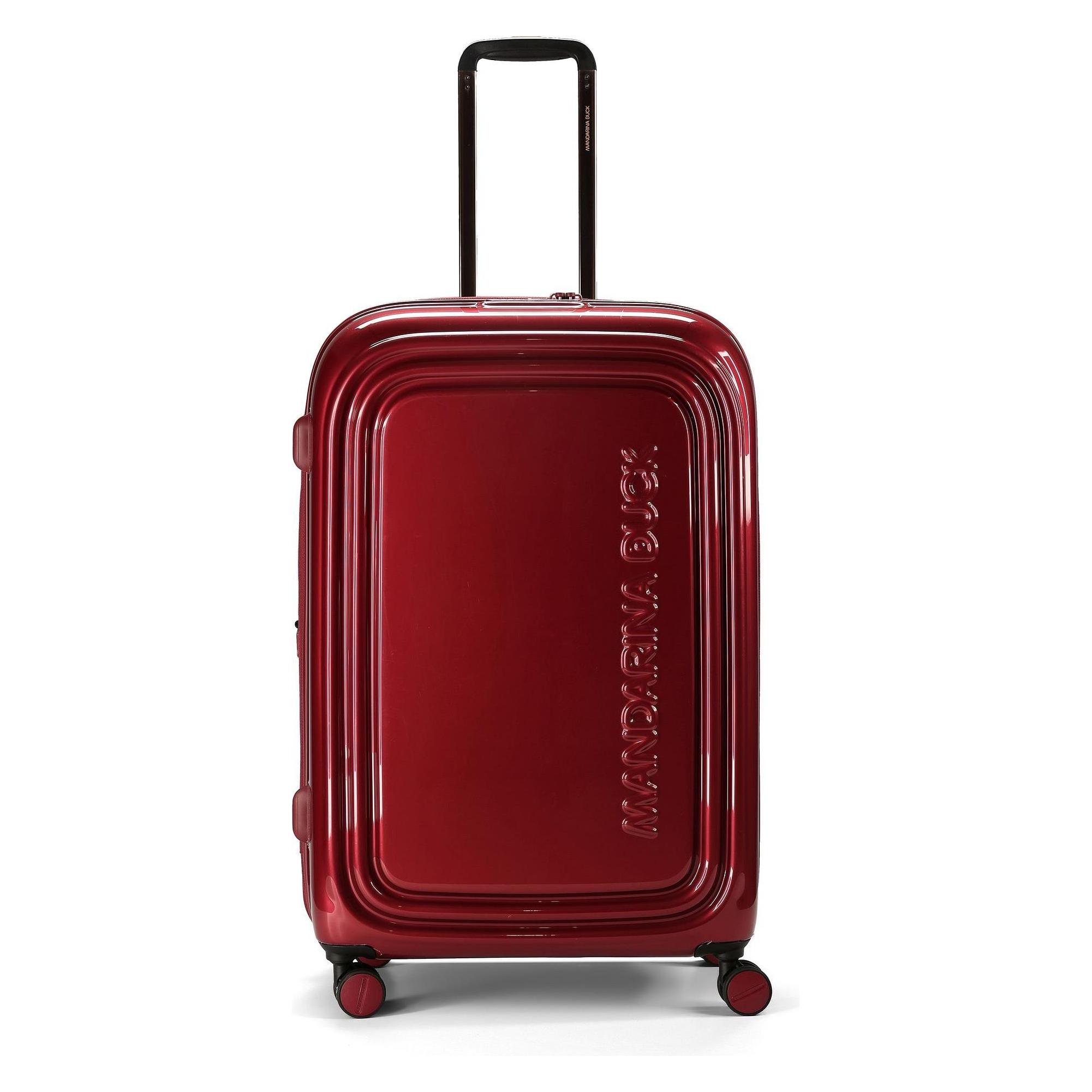 Mandarina Duck, Koffer, Logoduck + Metal 4 Rollen Trolley L 75 Cm Mit Dehnfalte, Rot, (83 l)