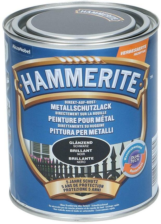 Produktbild Hammerite Metall-Schutzlack Hochglanz (750 ml, Schwarz)