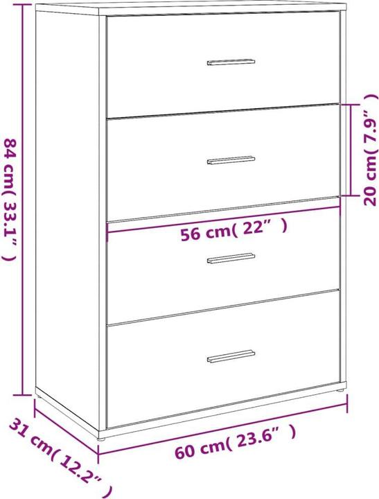 Image du produit vidaXL Sideboard (60 x 31 x 84 cm)