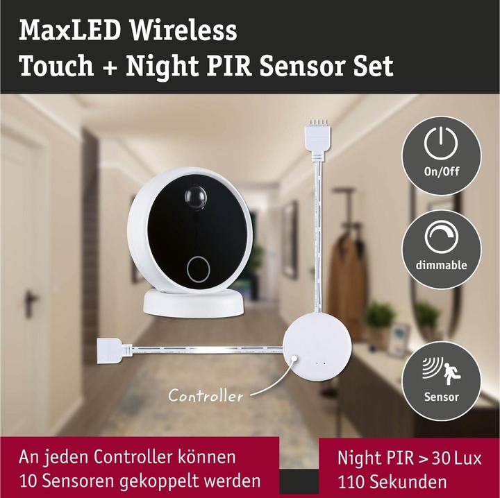 Actual product image Paulmann MaxLED Wireless PIR & Touch Sensor Set