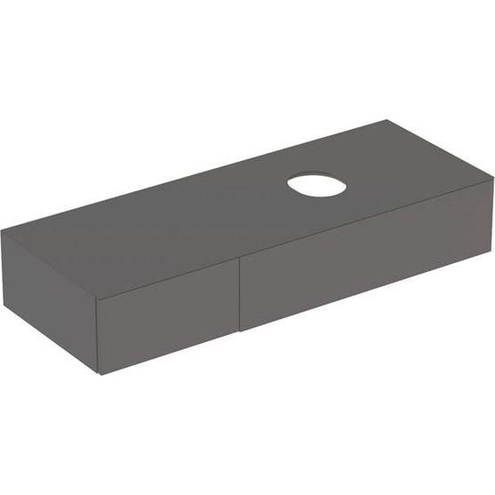 Geberit, Waschbeckenunterschrank, VariForm Unterschrank für Aufsatzwaschtisch, zwei Schubladen, Ablagefläche, Geruchsver...