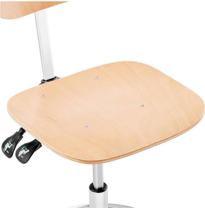 Produktbild Fromm & Starck Werkstattstuhl Arbeitsstuhl mit Rollen Holz 120 kg Fussring höhenverstellbar (55 - 80 cm)