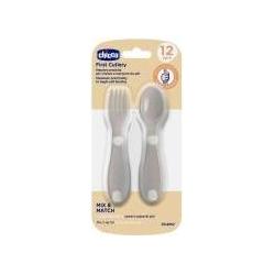 Chicco Erstes Plastikbesteck grau 12m+ (56685444)