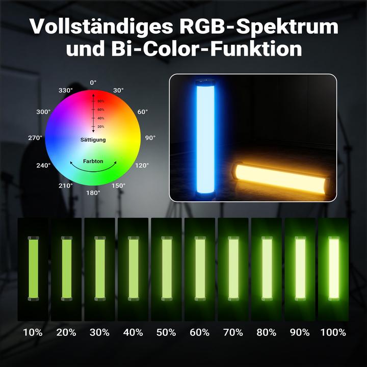 Produktbild Wiltec Spectar RGB LED Stab + Halterung 4er Set Studiolicht Multi Tube Holder