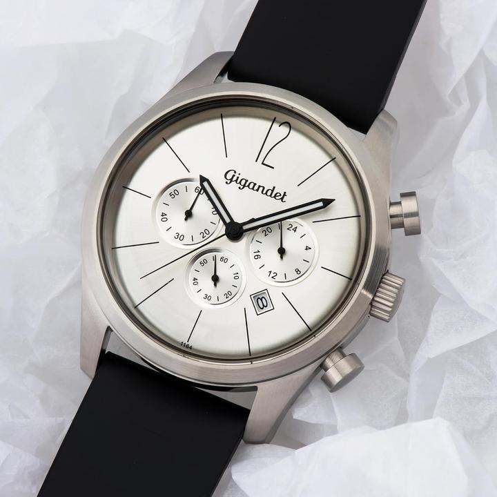 Image du produit Gigandet Chronographe d'affaires étanche 50 m avec boîtier acier inoxydable et verre minéral (Chronographe, Montre analogique)
