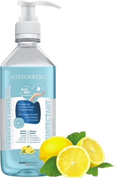 Produktbild Wiesenberg Hand Desinfektionsgel Fresh Lemon Gel (500 ml)