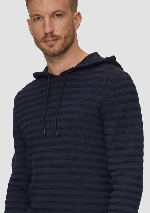 Image du produit s.Oliver Strickpullover Strickpullover mit Kapuze und Strukturstreifen (XXL)