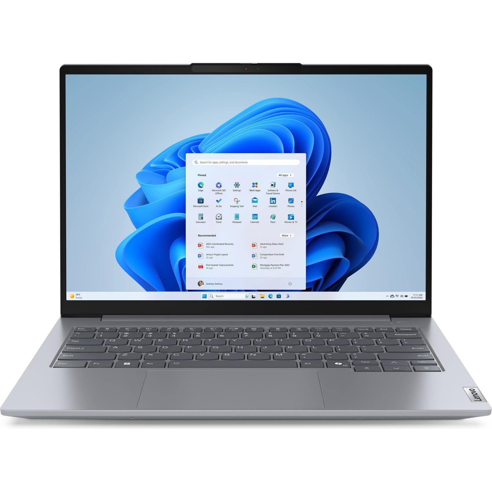 Lenovo ThinkBook 14 Gen 7 (14", AMD Ryzen 5 7535HS, 16 GB, 512 GB, DE), Notebook, Grau