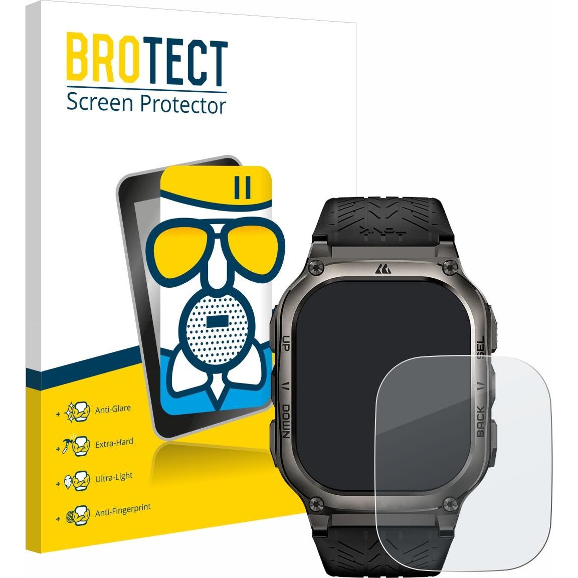 BROTECT AirGlass Panzerfolie Schutzglas Matt, Smartwatch Schutzfolie, Grau