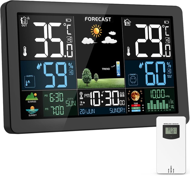 Haoyao Funk Wetterstation mit Aussensensor