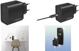 Actual product image LogiLink USB charger 1x USB black 1-port USB socket adapter, 13.5W (18 W)