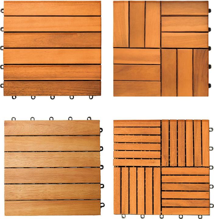 Produktbild Casaria Holzfliesen (1 x, 30 x 30 cm)